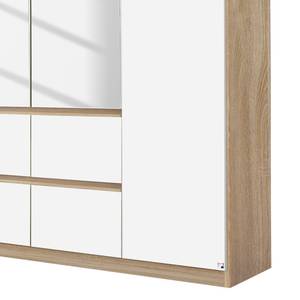 Armoire Mainz Blanc alpin / Imitation chêne de Sonoma / - Largeur : 226 cm - Avec portes miroir