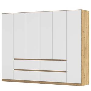 Armoire Mainz Blanc alpin / Imitation chêne Artisan - Largeur : 271 cm - Sans portes miroir