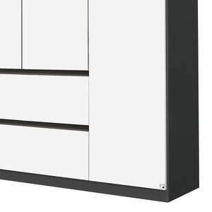 Armoire Mainz Blanc alpin / Gris métallisé - Largeur : 271 cm - Sans portes miroir