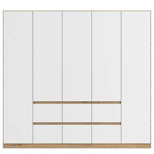 Armoire Mainz Blanc alpin / Imitation chêne Artisan - Largeur : 226 cm - Sans portes miroir