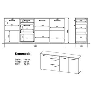 Dressoir Campo glas - Wit