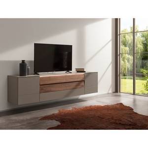 Mobile TV Misano V Impiallacciatura in vero legno - Grigio Sahara / Travi di quercia - Con illuminazione