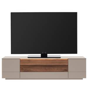 Tv-meubel Misano III fineer van echt hout - Sahara grijs/Balkeneikenhout - Met verlichting