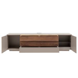 Tv-meubel Misano III fineer van echt hout - Sahara grijs/Balkeneikenhout - Met verlichting