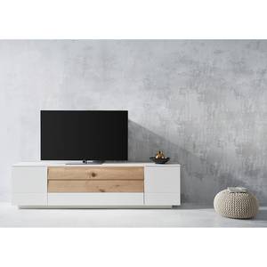 Mobile TV Misano IV Impiallacciatura in vero legno - Bianco / Quercia selvatica - Senza illuminazione