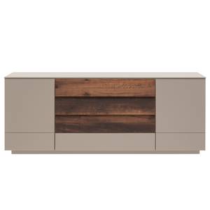 Dressoir Misano IV fineer van echt hout - Sahara grijs/Balkeneikenhout - Zonder verlichting