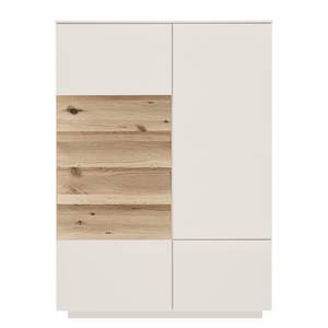 Highboard Misano III fineer van echt hout - Wit/wild eikenhout - Links uitlijnen