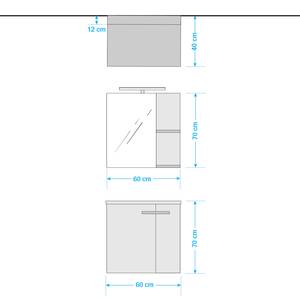 Salle de bain Nisland I (2 éléments) Avec éclairage inclus - Blanc brillant