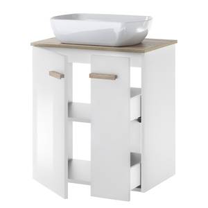 Set di mobili da bagno Nisland IV (3) Illuminazione inclusa - Bianco lucido