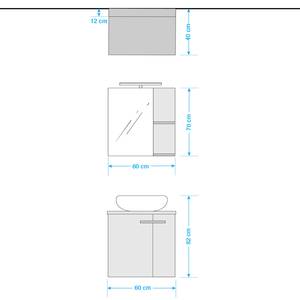 Set di mobili da bagno Nisland II (2) Illuminazione inclusa - Grigio