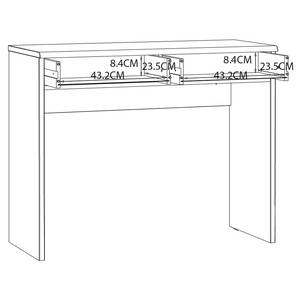 Make-up tafel Quanto Bakesfield walnotenhouten look/Uni Wolfram grijs