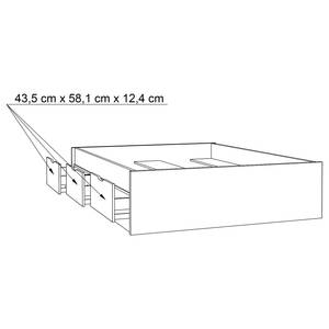 Struttura letto Weser Effetto rovere / Bianco - 150 x 190cm