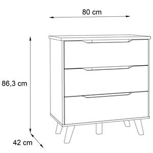 Cassettiera Weser II Bianco