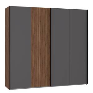 Schwebetürenschrank Quanto Bakesfield Walnuss Dekor / Uni Wolfram Grau - Breite: 220 cm