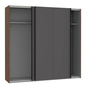 Schwebetürenschrank Quanto Bakesfield Walnuss Dekor / Uni Wolfram Grau - Breite: 220 cm