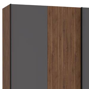 Schwebetürenschrank Quanto Bakesfield Walnuss Dekor / Uni Wolfram Grau - Breite: 220 cm