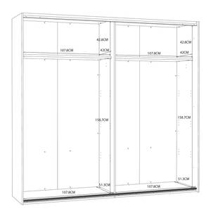 Armadio ad ante scorrevoli Quanto Effetto noce / Grigio - Larghezza: 220 cm