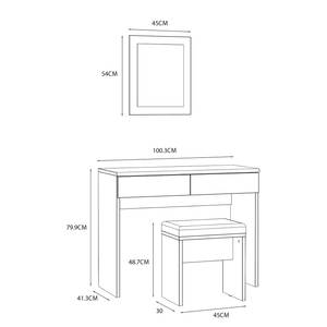 Schminktisch Quanto (3-teilig) Bakesfield Walnuss Dekor / Uni Wolfram Grau