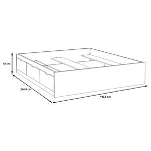 Bedframe Weser eikenhouten look/wit - 180 x 200cm