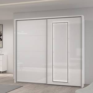 Armoire à portes coulissantes Morten Blanc brillant - Largeur : 231 cm