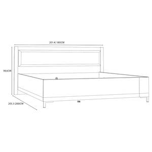 Bettgestell Quanto Bakesfield Walnuss Dekor / Uni Wolfram Grau - 180 x 200cm