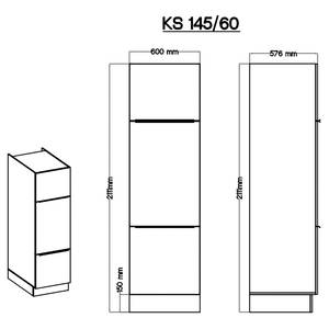 Cuisine Marleen II Gris / Imitation chêne Artisan - Largeur : 280 cm