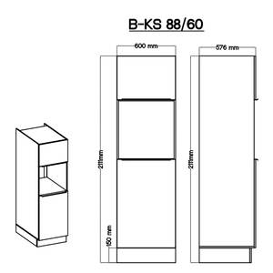 Cuisine Marleen I Blanc brillant / Blanc - Largeur : 280 cm