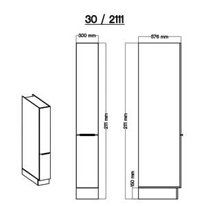 Küchenzeile Marleen I Grau / Eiche Artisan Dekor - Breite: 310 cm