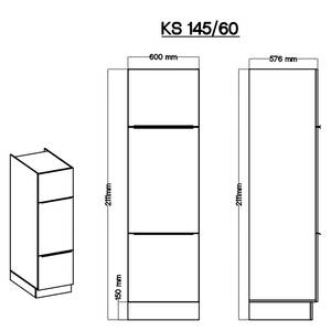 Keukenblok Marleen II Hoogglans wit/wit - Breedte: 310 cm