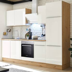 Keukenblok Marleen II Wit hoogglans/Eikenhouten Artisan look - Breedte: 280 cm