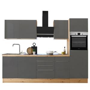 Cuisine Marleen I Gris / Imitation chêne Artisan - Largeur : 280 cm