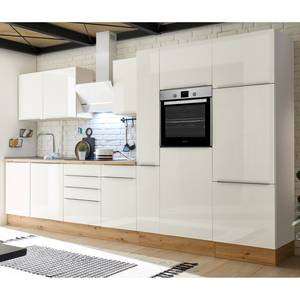 Küchenzeile Marleen I Hochglanz Weiß / Weiß - Breite: 370 cm