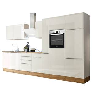 Cuisine Marleen I Blanc brillant / Blanc - Largeur : 370 cm