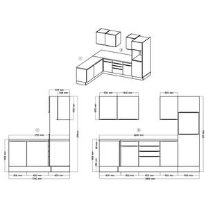 Hoek-keukenblok Marleen I Grijs/Eikenhouten Artisan look - Breedte: 280 cm