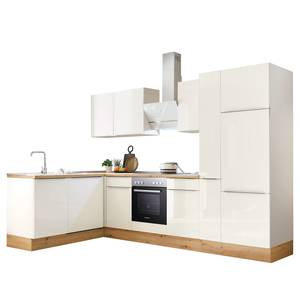 Cuisine d’angle Marleen II Blanc brillant / Blanc - Largeur : 310 cm