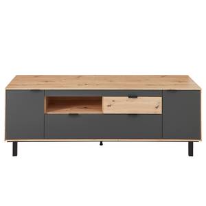 Ensemble meubles TV Leox II (4 éléments) Avec éclairage inclus - Graphite / Imitation chêne artisan