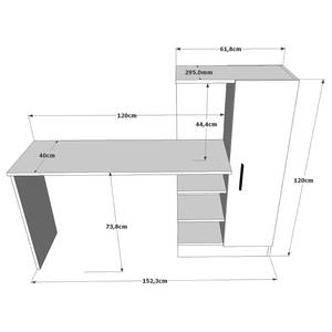 Schreibtisch Genappe II Kiefer Dekor / Weiß