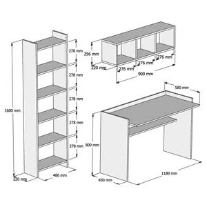 Set di mobili da ufficio Herent (3) Bianco