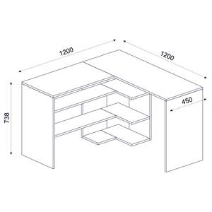 Scrivania angolare Tubize Effetto rovere / Antracite