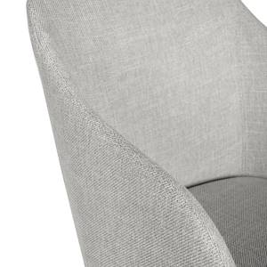Sedia con braccioli Corrie Tessuto / Legno massello di frassino - Color grigio chiaro