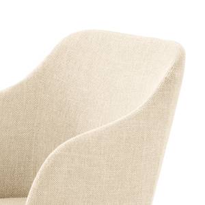 Sedia con braccioli Corrie Tessuto / Legno massello di frassino - Bianco crema