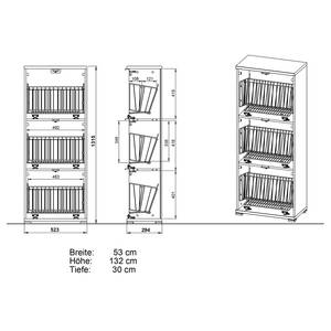 Schoenenkast Colorado II Hoogglans wit - Hoogte: 132 cm