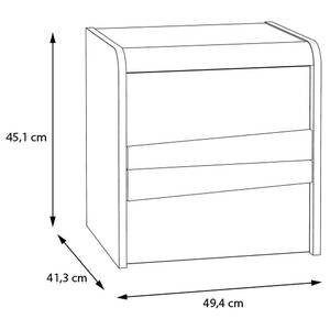 Table de chevet Welney Blanc / Gris