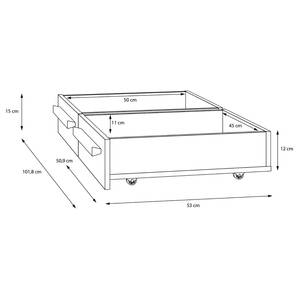 Bett-Schublade Twyford Grau / Walnuss Dekor