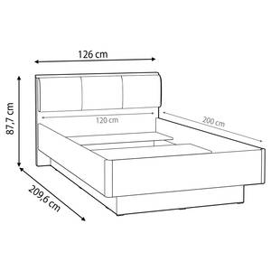 Einzelbett Necton Weiß / Dunkelgrau