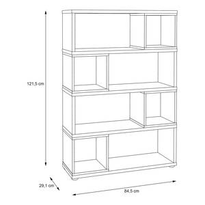 Open kast Ramble II donkergrijs/Sonoma eikenhouten look