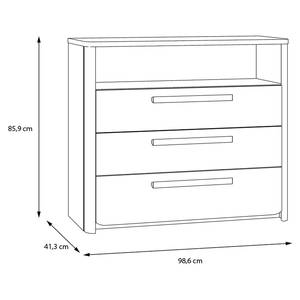 Commode Twyford Blanc / Imitation noyer