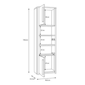 Open kast Twyford grijs/walnotenhouten look