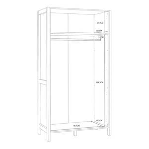 Armoire Thurles Blanc / Imitation chêne Sonoma