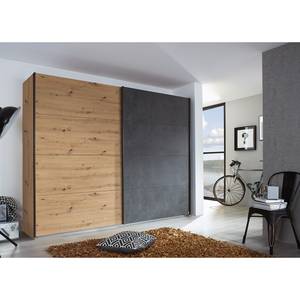 Zweefdeurkast Tampa Eikenhoutlook Artisan/Antracietkleurig - Breedte: 270 cm